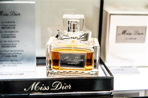 Miss Dior perfume on the shop display for sale, fragrance created 